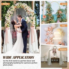 Metal Arch Backdrop Stand 7.2Ft Gold Stable Arch Wedding Frame Fit Baby Birthday