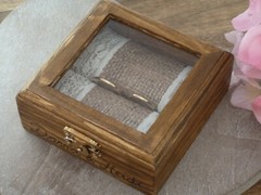 Rustic Country Barn Wedding Ring Box Holder. Wooden Ring Bearer Box Personalized