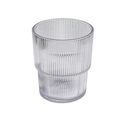 Fine Ribbed Acrylic Drinking Glass – – 16 oz – Set of 6 DOF Clear
