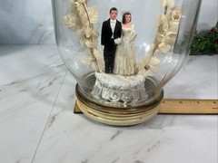Vintage Bride & Groom Cake Topper ~Chalkware ~1950’s~UNIQUE IN JAR