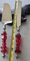 Quality Bead Handle Cake Knife Server Set Wedding Birthday Party Stainless