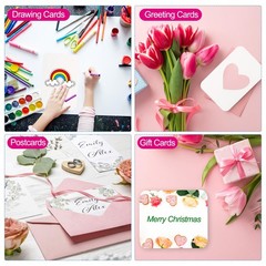 PATIKIL 60 Pcs 100% Cotton Watercolor Postcards 4×6 Inch Water Coloring white