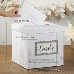 Collapsible Rustic Wood Card Box – Ideal for Wedding Receptions and Showers