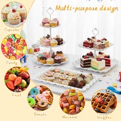10 Pcs Dessert Table Display Set,3Pcs 3 Tier Cupcake Stand,3Pcs Plastic Wedding