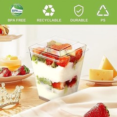 5 oz 60Pcs Plastic Dessert Cups With Lids and 20 cups + 20 spoons + 20 lids