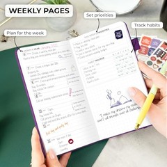 Pocket Planner Weekly – Undated Monthly Goal Pocket size (3.7″ x 6.7″) Purple