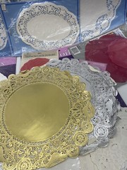 Huge Lot Lace Paper Doilies Lg Med Small Red white Oval Round Square Party Craft