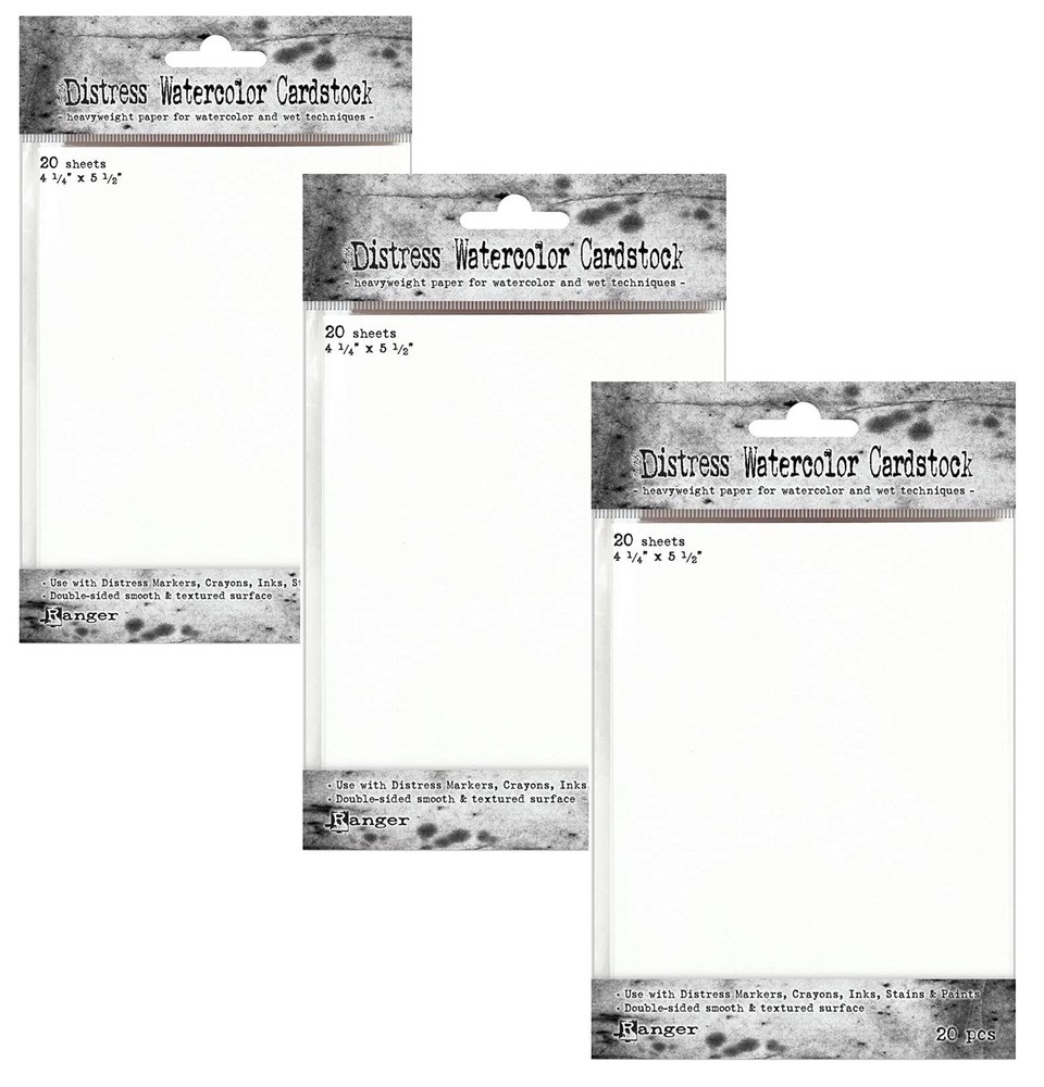 3-Pack of Tim Holtz Distress Watercolor 4.25 x 5.5 inches,