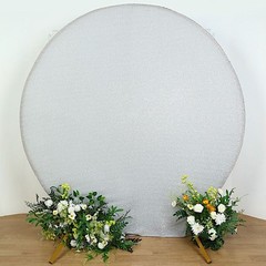 SILVER 7.5 ft Metallic Spandex STAND COVER Wedding Decorations Party Events