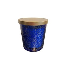 Bellevue Luxury Candles Sapphire Cashmere 2-Wick Blue Gold Snowflake Glass Jar