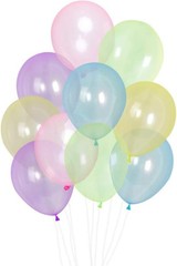 100pcs Crystal Pastel Clear Balloon, 12 inch 100 Count (Pack of 1), Mix