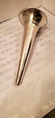 Bridal Bouquet Holder Fluted Rim Nickel Plated with Footed Base Vintage Look