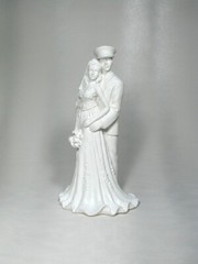 Military Coast Guard Enlisted / Officer Groom Glazed White Wedding Caketop Bride