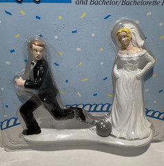 Humorous Cake Toppers Ball And Chain Wedding Cake Topper Decoration Top 00472