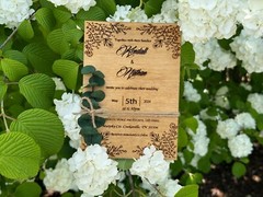 Wedding Invitation | Eucalyptus Wooden Wedding Invitation Set | Rustic Invites