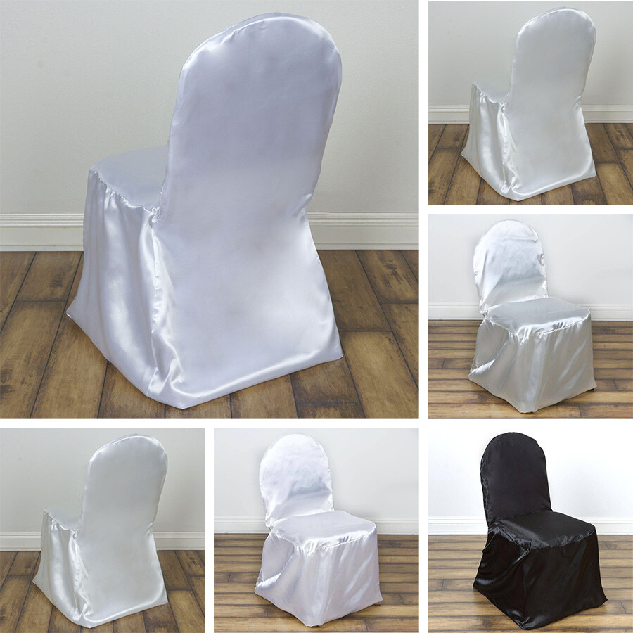 25 pcs SATIN BANQUET CHAIR COVERS Wedding Party Ceremony Decorations on SALE