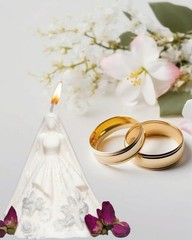 Bride Wedding Wax Figurine Candle Decor, Handmade Wedding Favors, Elegant, White