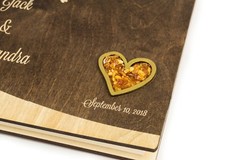 Personalized Wooden Wedding Guest Book, Rustic, Love Tree, Gift, Baltic Amber