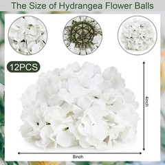 Hydrangea Flower Balls for Centerpieces – 12 PCS Artificial Floral Arrangemen…