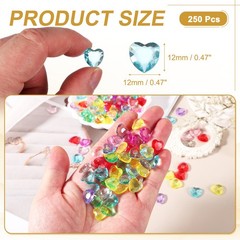 250Pcs Acrylic Heart Gems Heart Shaped Bauble Vase Fillers Ornaments Blue