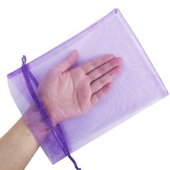100 Bolsas De Organza 6 X 9 Pulgadas, Purpura Cordon De Regalo De Malla Grande