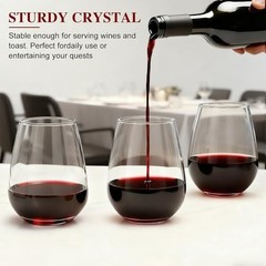 12 pack Stemless Wine Glasses,wine glasses set of 12,16oz wine glass For High