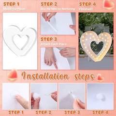 4FT Marquee Large Light up Decoration, Balloon Frame with Bulb Light Heart