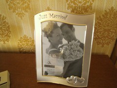 Malden picture frame Just Married 5 x 7 Gold tone finish