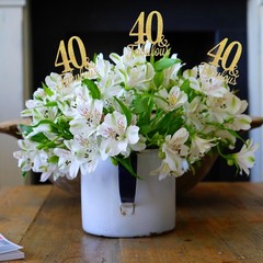 Fabulous 40 Centerpiece Sticks, 10 Pcs Gold 40th 3.9 inches x 14 inches,