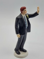 High Five Groom Figurin Wedding Cake Topper 5 5/8″ Tall Light Brown Hair