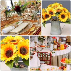 1 Bunch Beautiful Fake Floral Pick Fake Sunflowers Decoration Plants Stem Prop