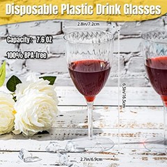 32 Pieces 7.6 oz Clear Plastic Champagne Glasses Hard Disposable Plastic