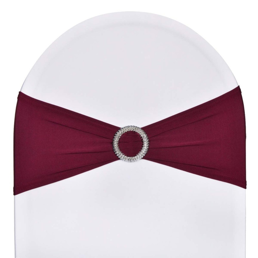 10pcs Stretch Spandex Chair Bows for Christmas Wedding Party Banquet Decorati…