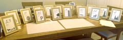 Wedding Table Numbers (#1-16) Navy Blue. Pittsburgh Landmarks w/ Gold Frames!