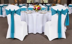 MDS Pack of 50 Chiffon Chair Sashes Bows for Wedding Events 50 pcs Dark Teal