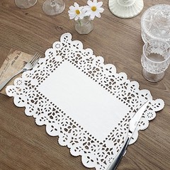 100 WHITE 14″ Rectangular Disposable Lace PAPER DOILIES PLACEMATS Party Supplies