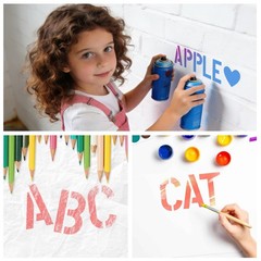 3 Inch Letter Stencils for Painting, 48pcs Large Reusable Alphabet and Number…