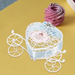 6Pcs Multi Color Iron Candy Boxes Wedding Favor Carriage Tabletop Centerpiece