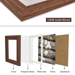 GraduationMall 8×10 Wooden Picture Frames,Display Photos 5×7 with Mat or 8×10…