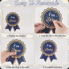 Graduation Party Centerpieces Decorations for Tables Class of Navy Blue 30pcs
