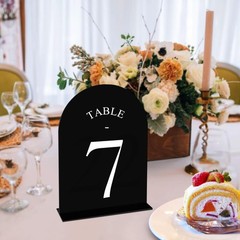 Arch Wedding Table Numbers 1-20 with Stands – Double-Sided Printed 5″ X 7″ Ac…