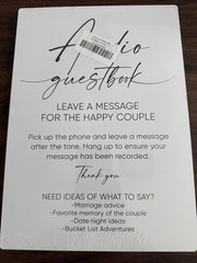 Audio Guest Book Sign – Audio Phone Guestbook Wooden 5x7inches Audio White