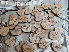 500 little wooden love heart rustic wedding table confetti, guest book decor USA
