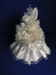 New Elegant Petite Lighted White floral Wedding Cake top #406A