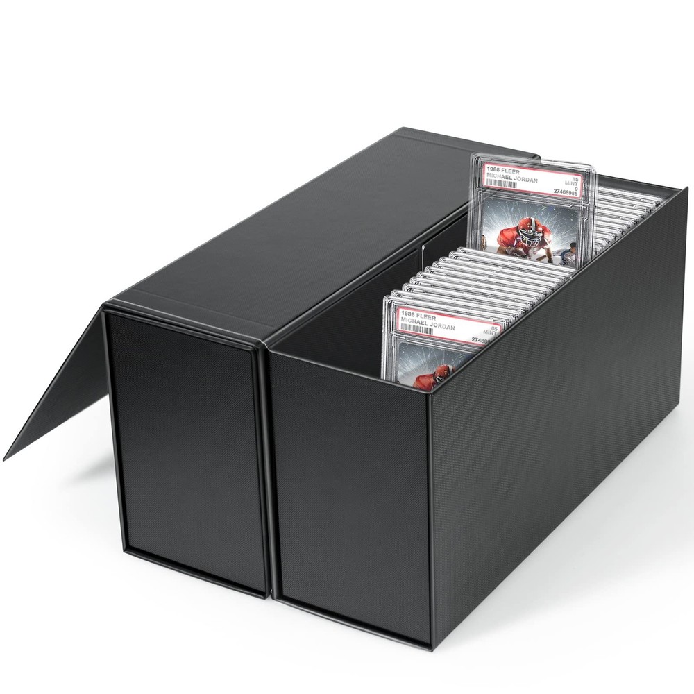 2 Pack PSA Graded Card Storage Box Trading Cards Holder Container for Slabs