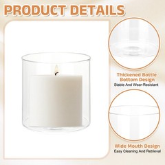 2Pcs Transparent Glass Candle Holder Tube Shade (H:3.9″ OD:4″)