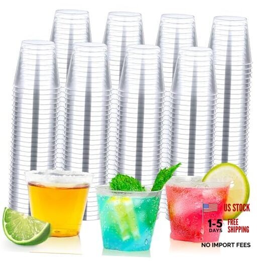 Shot Glasses, 500 Counts 1OZ. Disposable Plastic, Clear, Clear-1OZ-500Counts