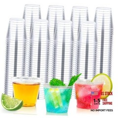 Shot Glasses, 500 Counts 1OZ. Disposable Plastic, Clear, Clear-1OZ-500Counts