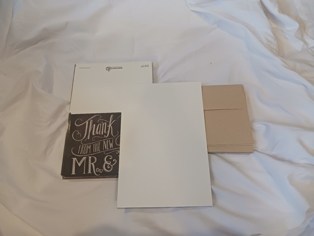 Gartner Studios Thank You Cards Mr. & Mrs. Black White Brown with Envelopes