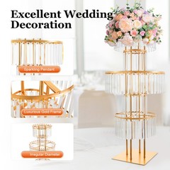 Tall Wedding Centerpieces Flower Stand,43.3 Inches Gold Crystal Vases USA